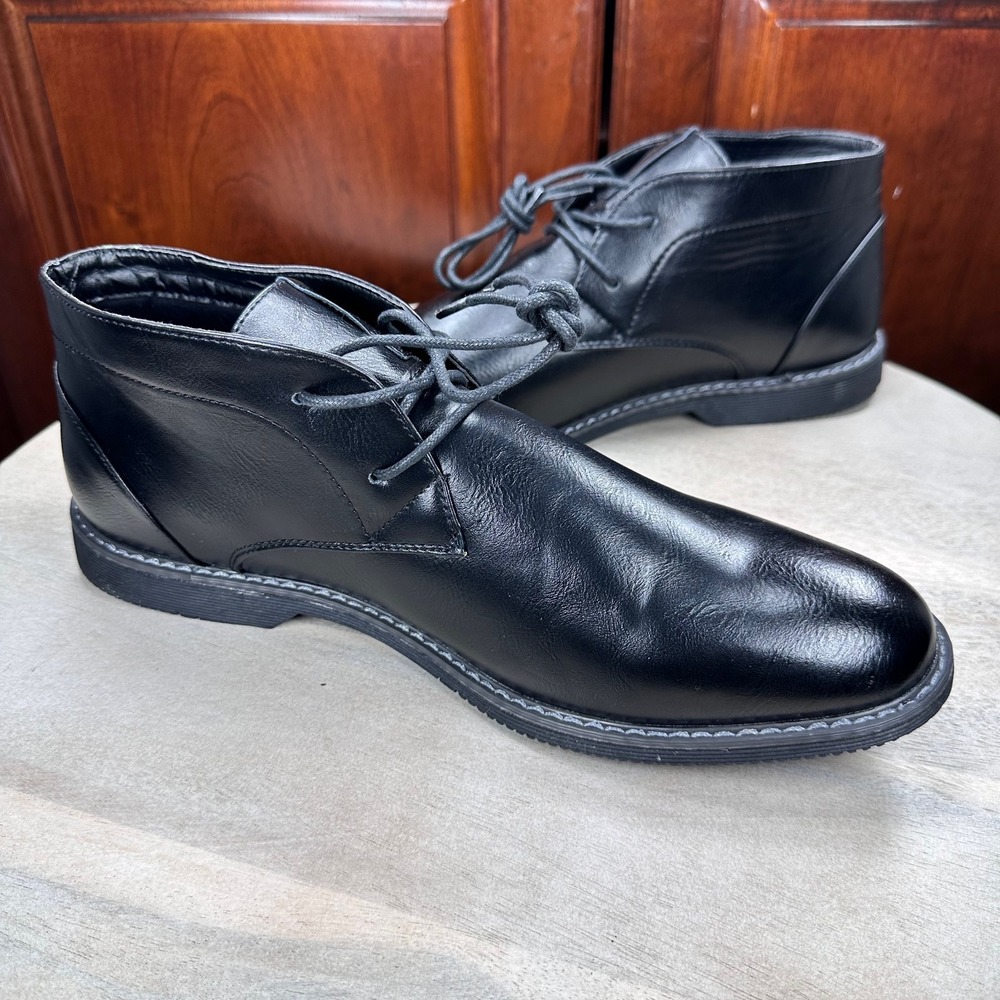 London Fog Black Lace-Up Chukka Boots Size 11 1/2 London Fog Blackburn Boots
